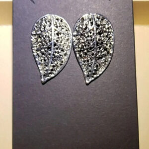 Fashion Small silver leaf earrings‎